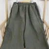 Johnature Осень ретро хлопчатобумажная льняная эластичная талия гарем брюки свободных досуга полная длина 6 цветные женские штаны 210521