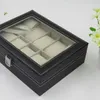 2022 Boxes & Bins 10 Compartments High-grade Leather Watch Collection Storage Box Bla