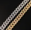 12mm Miami Cuban Link Chain Colar Braceletes Set para Mens Bling Hip Hop Gelado Out Diamante Gold Prata Rapper Chains Mulheres Jóias Presente