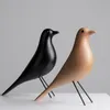 Drewniane Mid Century Ptak Figurki House Bird Animal Statua Dove of Peace Europejski Maskotka Home Bar Kawa Decor Dekoracyjne 210727