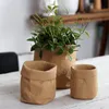 Cement blomma kruka imitera kraftpapper blomma krukor succulenter blomkruka trädgård grönsak andningsbar plantering hem dekoration bh6123 tyj