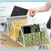 Sacos Organização de limpeza Casa GardenHome Criativo Linho Simples Pano De Pano Caixa de Tecido Multi - Functional 6 Gird Bag Acabamento de Armazenamento de Desktop