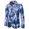 Herrdräkter Blazers Barock Mens Luxury Sequin Jackets Stage Costumes For Singers Court Royal Blue Print Party Dress Club255K