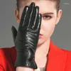 Winter Genuine Leather Gloves For Women High Quality Black Real Goatskin Finger Fashion Soft Warm Mittens 1