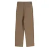 [EAM] High Elastic Waist Brown Pleated Wide Leg Trousers Loose Fit Pants Women Fashion Spring Autumn 1DD7276 210512