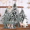 Kerstdecoratie Houten Craft Elk Xmas Tree Tafel Ornament Desktop Decor Handgemaakte Speelgoed Vakantie Party Gift KDJK2110