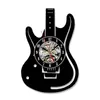 Guitar Vinyl Record Wall Clock Antique Musical Instrument CD LED Clocks Home Decor Creative Silent Hanging Watch for Music Lover
