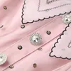 Trend Fashion Women Short Sleeve Summer Polka Dot Mesh Sweet Pink Princess Dress Party Celebrity Robe Femme 210601