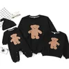 Весенний и осенний свитер, одинаковая одежда для всей семьи, рубашка с длинными рукавами с вышивкой, мультяшный медведь, отец и сын, мать и дочь, 219289249
