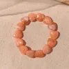 Pulseras elásticas con cuentas de corazón hechas a mano para mujer y niña, joyería de decoración para fiesta y Club, Color caramelo