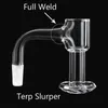 Licuadora para fumar con borde biselado de soldadura completa de alta calidad y slurpers Terp Banger de cuarzo con canicas de vidrio Perlas de rubí 20 mmOD 10 mm 14 mm 18 mm Clavos para bongs