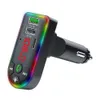 Bluetooth fm الارسال f7 الملونة الصمام الإضاءة الخلفية اللاسلكية راديو fm سيارة محول اليدين مجانا مشغل mp3 pd + 4.1a شاحن usb