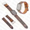 Para Apple Watch Band Watch Strap iwatch série 7 1 2 3 4 5 6 Pulseiras de relógio 41mm 45mm 42mm 38mm 40mm 44mm Bandas de couro Moda Pulseira Listras Pulseira Mulheres Homens Presente