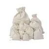 クリスマス結婚式キャンディーパーティーFaのための綿リネンジュエリーの包装巾着パーソナライズされた包装袋