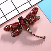 Mode Färgglada Rhinestones Broscher Alloy Plating Dragonfly Animal Brosch Kvinnor Design Smycken Full Rhinestone Exquisite Pins