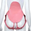 Cockrings Giocattoli lesbici Pink Pu Cintura di castità femminile in pelle dildo Strapon Mutandine Cinturino regolabile su Bdsm Bondage Sex Toy per coppie 1123