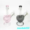 9 polegadas Mini Dab Rig Rig Bongus de vidro grossos coloridos cachimbos de água em linha Perc Rigas de óleo de articulação de 14 mm pequenos com tigela com tigela