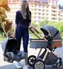 2021 New Baby Stroller 3 in 1 High Landscape Stroller Retling Baby Carriage 접이식 유모차 베이비 요람 푸 체어 신생아