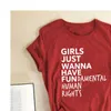 Femminista Femminismo T Shirt Ragazze Vogliono Solo Avere Fondamentali Diritti Umani Lettera Stampa Donna Manica Corta Top Estivi