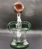 7 Inch Tall CannibalPlant Glazen Bong Waterpijpen met Cool design en Honingraat Percolate Mini Oil Rig rookpijpen joint 14.4mm Saml GP420