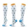 Compression Stockings Women Men Pressure Socks Compress Sports Light Grey Dark Love Stripes Penguin Pattern Nylon Fun S/m