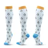 Compressiekousen Vrouwen Mannen Druk Sokken Comprimeren Sport Lichtgrijs Dark Love Stripes Penguin Patroon Nylon Fun S / M