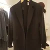 봄 공식 재킷 겉옷 여성 탑스 패션 여성 블레이저 가슴 주머니 사무실 착용 긴 소매 정장 82642 210514