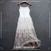 Sexy Dress Spaghetti Strap Patchwork Mesh Embroidery Dress Women Tulle Gauze Lace Dress Sundress Party Dresses Vestidos ZY39 210521