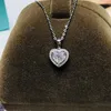 Pendant Necklaces Luxury Female White Crystal Necklace Vintage Silver Color Wedding For Women Trendy Love Heart Chain
