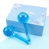 1 Pair Facial Ice Ball Globes Water Wave Blue No Giltter Face Roller for Cold Hot Skin Massagers Beauty Ices Hockey Energy Crystal Balls Eye Neck Massage