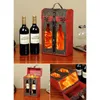 Storage Bottles & Jars Retro Wine Packaging Box Chinese Style Wooden Gift Case Hollow Out PU Leather Decorative Container