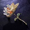 Wysokiej Jakości Biżuteria Kolor Osobowy Płaszcz Garnitur Moda Pin Akcesoria Lotus Lady Broszka