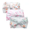 3Pcs/Lot Flower Print Fabric Baby Headband Bowknot Turban Nylon Elastic Hair Band Newborn Girls Headwrap Accessories