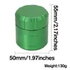 HONEYPUFF 50*55 MM broyeur d'herbes à fumer en métal broyeur de tabac à fumer multicolore en alliage d'aluminium CNC dents de diamant broyeur d'herbes adapté aux herbes sèches