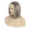 Dames court Omber Blonde perruque synthétique Bob perruque droite pour les femmes utilisation quotidienne de fête Nature à la recherche de fibres résistantes à la chaleur perruques