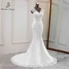 Elegant nytt äktenskap V-ringade bröllopsklänningar Vackra brudklänning Applique Mermaid Vestido Novia260h