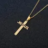 Hip Hop Jesus Cross Halsband hänge rostfritt stål halsband för kvinnor män mode smycken gåva kommer och sandig