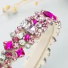 Ins Trendy Crystal Hoofdband voor Vrouw Vintage Geometrische Rhinestone Haarband Meisjes Party Headpiece Tiara Crown