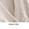 WESAY JESI Women's Sweater Za Cardigans For Women Knitted Thick Loose Lantern Sleeve Pearl Button Short Sweet Lazy Style 211217