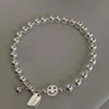 Link, Chain S925 Silver Plated Smile Lucky Bracelet Women's Small Crowd Design Advanced Feeling Cool Wind Light Luxury Simple Korea Jewelry