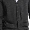 Heren Sweaters opa V-nek Koreaanse trui Heren Mode Herfst Mannen Vintage Zwart Casual Button Gebreid met Zakken
