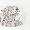 Frühling Herbst Kinder Mädchen Floral Zwei Stück Strampler Infant Baby geboren Kleid Kleidung 211118