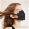 Designer Housekee Organizzazione Casa Gardendesigner Maschere 3D Antipolvere Viso Nero Respirazione Vae Spugna Maschera Lavabile Riutilizzabile Anti-Polvere Nebbia