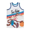 Basketball The Movie Film Coyote Jersey 2 X Looney Tunes Wile The Camp HipHop Pour les fans de sport Pur coton Hip Hop Broderie et couture Bleu Rouge Blanc Couleur Bonne qualité