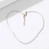 Girocolli Semplici perline bianche in pietra naturale Collane a catena per donna Catene per clavicola con perline corte femminili Collana girocollo Gioielli Ketting