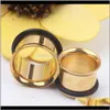 & Tunnels Drop Delivery 2021 Gold Single Flare With O Ring Plugs Body Piercing Jewelry For Man Woman Ear Gauges Frkl1