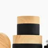 black frosted glass bottle jars cosmetic jars with woodgrain plastic lids PP liner 5g 10g 15g 20g 30 50g lip balm cream containers1192560