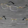 Metal Classic Leopard Series Rimless Optical Reading Frames Marbling Eyeglasses 18K Gold Frame Glasses Men Myopic Cat Eye Round Ey241C