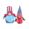 Pluche Patriottische Gnome Doll Dwarf Breien Independence Day Beard Rudolph Beeldje Faceless Decoratie Speelgoed Party Gunst