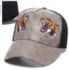 مصمم ثعبان النمور النحل القط الكلاسيكية قبعة البيسبول جودة عالية قماش الرجال النساء أزياء إلكتروني قبعات البيسبول